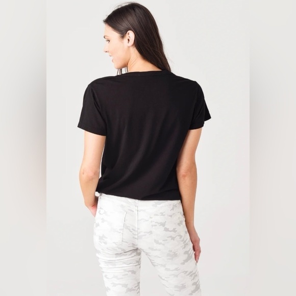 AGOLDE Black V-neck cotton-blend T-shirt - Picture 4 of 9